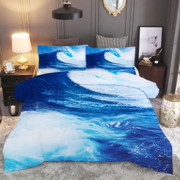 Okeāna pludmales Delfīnu dekorācijas 3D gultas komplekts Sega Sedz Spilvendrānas dvīņu pilna quenn karalis mierinātājs, gultasveļas komplekti gultas veļa