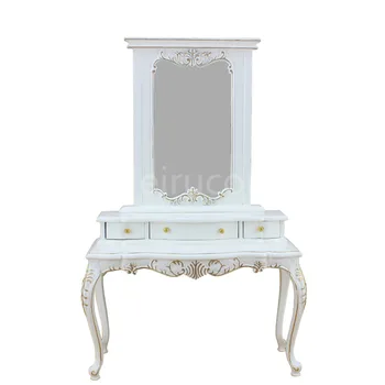 Leļļu miniatūru mēbeles 1/6 mēroga Kolekcija balto Roku apzeltīts Mērci, galdiem un spoguļiem