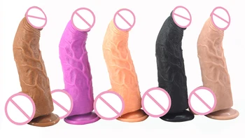 FAAK Reāli Milzīgu Dildo piesūcekni Izliektas Liels Penis G Spot Stimulēt Seksa Rotaļlietas Sievietēm, Brūns Dick Erotiska Produktu consolador