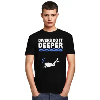 Unikālo Niršanu t-veida Topi Vīriešiem ar Īsām Piedurknēm Divers Darīt To Dziļāk Zemūdens Piedzīvojumu T-krekls Kokvilnas Nirt T krekls Apģērbi