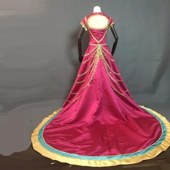 Filma 2019 Aladdin Princese Cosplay Kostīmu Jasmīns Kleitu, Tērpu Vainagu Iedomātā Halloween Kostīmi Kronēšanas Garu Apmetni, Sievietes, Meitenes