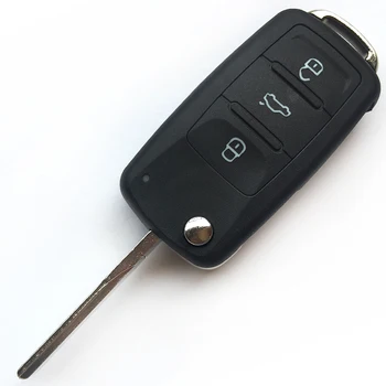2/3 Pogas Tālvadības atslēgu Fob apvalka Skoda Octavia VW Volkswagen Golf Mk6 Tiguan Polo, Passat CC, SEAT Rezerves Auto Taustiņu Gadījumā