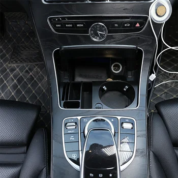 Priekš Mercedes Benz C E GLC Klases W205 W213 X253-2018 Centrālās Glabāšanas Kaste Kausa Turētāja Statīvs Tālruņa Turētāju Automašīnas Piederumi