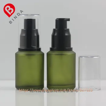 30ml olīvu zaļa matēta stikla pudeles ar melnu sūknis/smidzinātāju,losjons/smaržas/ēteriskās oli/mitrinātājs/sejas ūdens