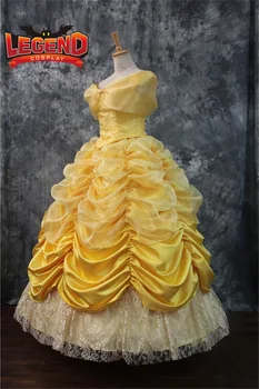 Belle pieaugušo dzeltena kleita kleita Princese Belle Kostīmu belle cosplay kostīmu pasūtījuma