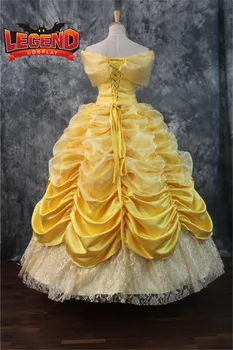 Belle pieaugušo dzeltena kleita kleita Princese Belle Kostīmu belle cosplay kostīmu pasūtījuma