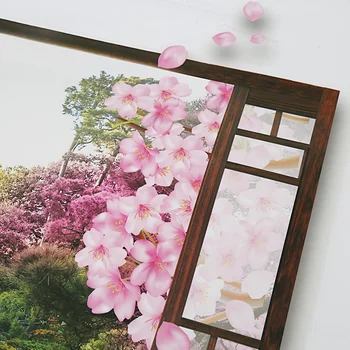 3D Logu Sakura Persiku Ziedu, Ziedu Mākslas Sienas Uzlīmes Noņemamas Decal Sienas