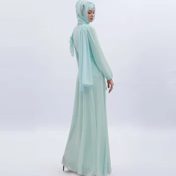 2020. Gadam Pavasara Vasaras Jauno Musulmaņu Gara Kleita Sievietēm Elegants Šifons Abaya Dubaija Vienkāršā Jilbab Drēbes Ramadāna Islāma Maxi Kleita Modes