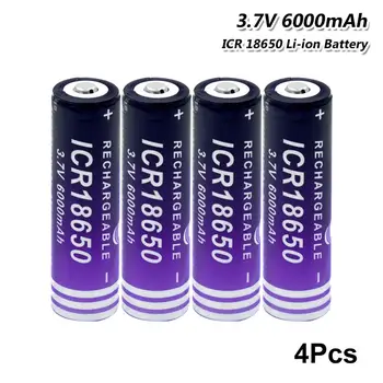YCDC 4GAB 18650 uzlādējams liion 18650 Litija baterijas, akumulators 3,7 V 6000mAh ICR bateriju Mini Ventilators batery Li-ion bateria