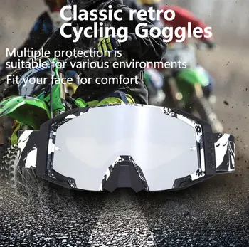 Motokrosa Brilles Slēpošana Anti-Miglas UV400 Vīrieši Sievietes Slēpošanas Brilles, Briļļu gadījumā Off-road Ķivere Spogulis Sporta Motociklu Brilles