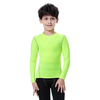 2019 Bērniem, Bērniem, Zēns, Meitene Kompresijas Bāzes Slānis Ādas Tee Siltuma Sporta T - Kreklu, Ātri žāvēšanas Drēbes jauda apģērbu 7