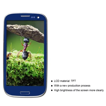 S III i9300 LCD Samsung Galaxy S3 i9300 LCD Displejs Ekrānā Pieskarieties ekrāna digitizer sensora Montāža ar rāmi Touch Panel