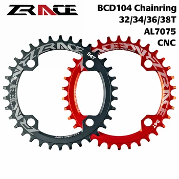 MTB ZRACE Chainrings Chainwheels 32T/34T/36T/38T BCD104, Šaurs Platums zobu AL7075 CNC par MTB M9000, M8000, M6000, XTR, XX1,GX