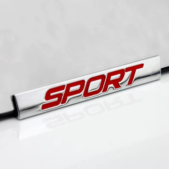 Sarkana Sporta Word Long Bar Chrome Cinka Sakausējuma Auto Stils Emblēmas Nozīmīti Pielāgošanas 3D Uzlīmes VW Volkswagen Jauno Jetta Bora Lavida