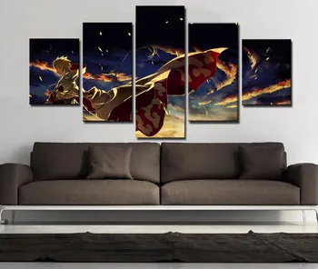 Audekls Gleznas Dzīvojamā Istaba Mājās Dekoratīvās HD Iespiests 5 Gabali Multfilmu Naruto Bildes Sienu Mākslas Sistēmu Animācija Plakāts