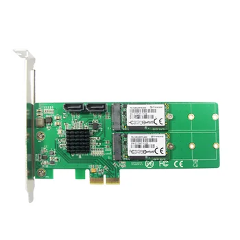 2 porti SATA 6Gbps + Dual B taustiņu M. 2 slots PCI-e Karte SATA 3.0 NGFF SSD + HDD ar RAID 0 UN RAID 1 RAID10 Par Marvell HyperDuo