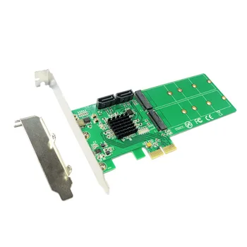 2 porti SATA 6Gbps + Dual B taustiņu M. 2 slots PCI-e Karte SATA 3.0 NGFF SSD + HDD ar RAID 0 UN RAID 1 RAID10 Par Marvell HyperDuo