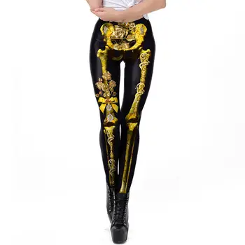 Kauli, Skelets 3D Iespiesti Fitnesa Stulpiņi Retro Sexy Sievietes Punk Rock Leggins Sieviešu Apģērbu Halloween Stulpiņi Bikses