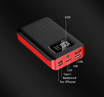 Par xiaomi Power Bank 10000 mAh Mobilo Telefonu Carregador Portatil 5V 2A Fast Charger Mini Power Bank Ar LED Lukturīti