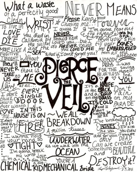 Mājas Dekori Pierce The Veil -Zīda, Mākslas Plakātu Sienas Sicker Apdare Dāvanu