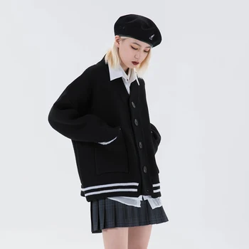 Dizainers Preppy Stils Jauniešu Ziemas Drēbes Sievietēm 2020. Gadam Lielgabarīta Džemperi Ar Garām Piedurknēm Top Korejas Modes Jaunu Streetwear