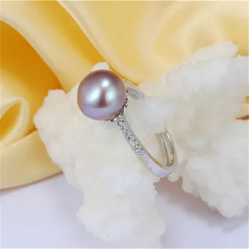 Dainashi Modes Oriģinālas Saldūdens Kultivētās Pērles Gredzens 925 Sterling Silver Vienkārši Zircon Kristāla Regulējams Gredzens Sievietēm