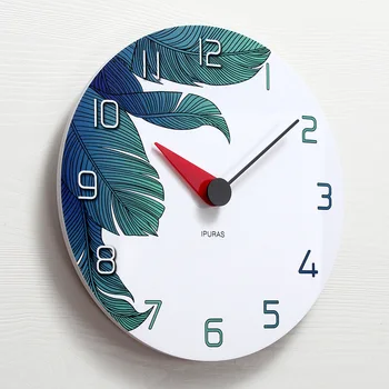 Akrila Sienas Pulkstenis Krāsotas Multfilmu Leaf Modelis Sienas Pulkstenis Piemērots Dzīvojamā Istaba Birojam
