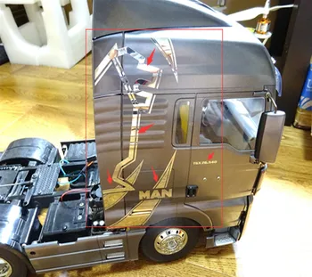 Rc tamiya jaunināt automašīnu daļas, automašīnu korpusa dekoratīvās uzlīmes 1/14 rc tamiya rotaļlietas kravas automašīnu MAN tgx tālvadības traktoru piekabes