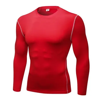 Vīriešu Sporta Ātri žāvēšanas Elastīgs T-krekls ar garām Piedurknēm Sviedriem Elpojošs Sporta Topi Darbojas Fitnesa Activewear