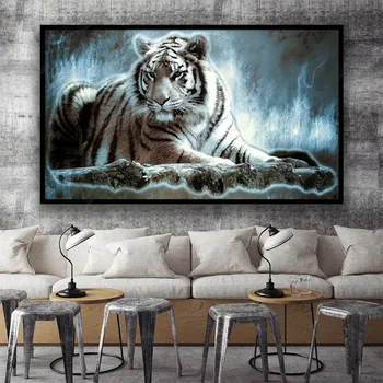 Melna balta meli tiger Druka Kanvas Glezna, Plakāts, Dzīvojamās Istabas, Guļamistabas Sienas Mākslas Mūra Mājas Apdare