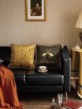 Amerikāņu gaismas luksusa spilvendrāna dīvāns dzīvojamā istabā spilvens Eiropas retro luksusa ins vēja spilvenu mājas dekors dzīvojamā istaba