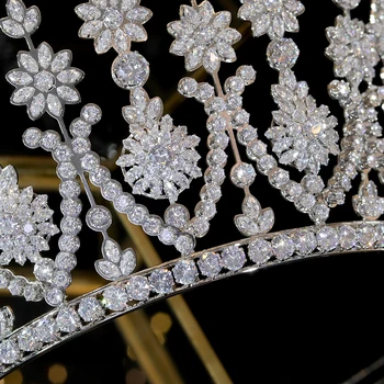 ASNORA Jaunā luksusa klasisko līgavas vainagu, ovālas CZ kubiskā cirkonija kāzu tiara, galvas piederumi sievietes puses liels kronis A007813