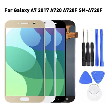 LCD Digitālo Displeju Digitizer Nomaiņa Instrumentu Komplektu, Samsung Galaxy A7 Līdz 2017. A720 A720F SM-A720F Touch Screen Digitizer