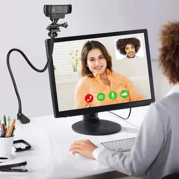 Webcam Stāvēt Uzlabota, Izturīga, Galda Žokļa Elastīgu Regulējamu Kameru fiksācijas Turētājs ar Elastīgu Gooseneck par Logitech Webcam