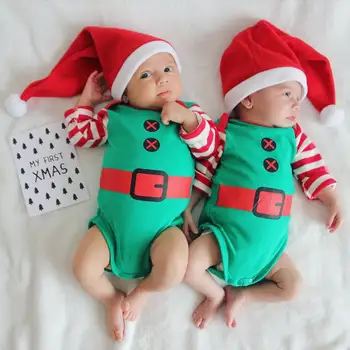 Ma&Mazulim 0-12M Ziemassvētku Jaundzimušā bērna Baby Meitene Zēns Romper Cute Santa Claus Kostīmi + Cepure Ziemassvētki Jumpsuit