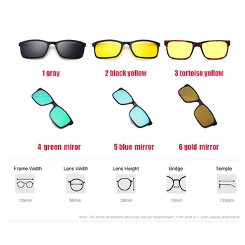 Brilles Zīmola dizainere Polarizētās Magnēta Klipsi brilles rāmis vīriešu, sieviešu, Tuvredzība, Recepšu Brilles, Optiskās saulesbrilles, Briļļu