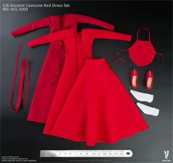 VERYCOOL VCL-1003 1/6 Seno Kleita Sarkanā krāsā Svārki Apģērbu Komplekts Fit 12