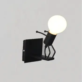 Mūsdienu Karikatūra Lelle Sienas Gaismas Ķermeņi, LED Radošo Uzstādīts Dzelzs Gultas Sconce Lampas Bērniem, Bērnu Istabas, Dzīvojamā Istaba