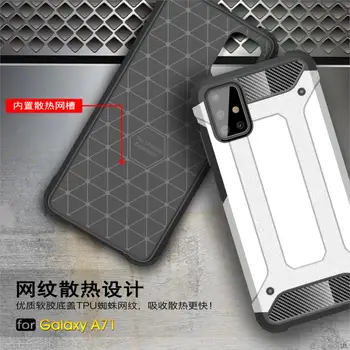 Par Vāciņš Samsung Galaxy A71 Gadījumā antidetonācijas Izturīgs Bruņas Aizmugurējo Vāciņu Samsung A71 Silikona Tālrunis Bumper Case For Samsung A71