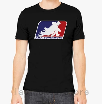 AMA Supermoto Logo T krekls vīriešu t sievietēm, topi tee kokvilnas smieklīgi izdrukāt O-veida kakla Īsām Piedurknēm t-krekls