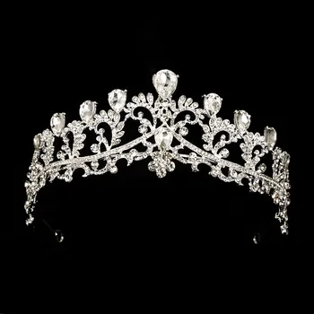 Melnā Kroņa kāzas tiara galvu rhinestones Līgavas Matu Aksesuāri vintage vainagi līgavas diadem pageants galvas matu rotas