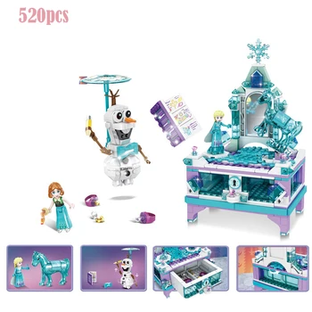 Saldētas Sniega Pasaule Sērijas Elsa Burvju Ledus Pils Set girls Modelis, Celtniecības Bloki, Ķieģeļi, Rotaļlietas, Meitene draugs saderīgu Disney