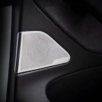 Automašīnu durvju pīlārs Skaļruņa vāks metāla Emblēmas Nozīmīti, uzlīmi, par Tesla Model 3 Auto audio paneļa Aizsargs apdares dizains, uzlīmes