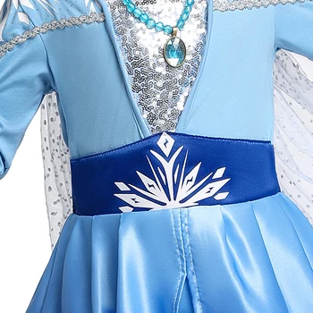 Saldēti 2 Elsa 2 Princese Saģērbt Halloween Kostīmu Gara Kleita Bērniem, Kāzu Kleitas, Bērnu Cosplay Drēbes