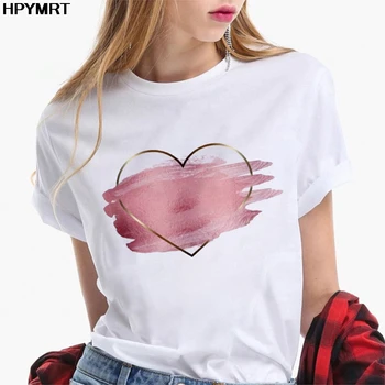 Sirds ziedu drukāt dāmas T-krekls gadījuma raksturs O-apkakles balts t īsām piedurknēm T krekls sieviešu mīlestība grafikas modes apģērbi