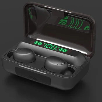 F9 TWS Bluetooth Bezvadu Austiņas 5.0 Austiņas 9D Mini Bass Stereo In-ear Earbuds Sporta Austiņas Ar Mikrofonu Uzlādes Gadījumā