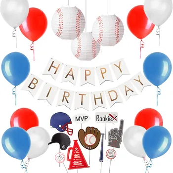 Beisbola Dzimšanas dienu Dekorēšanas Komplekts Beisbola Foto Aksesuārus Papīra Laternas, Sporta Puse, par Baby Duša, Bērnu Dzimšanas dienu Piemājas BBQs