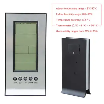 3 Tips LCD Ekrāna Digitālo Termometru, Higrometru, Iekštelpu un Āra Temperatūras, Mitruma Mērītājs Displejs Laika Stacija Monitora Platums