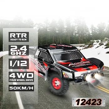 WLtoys 12423 RC Auto RTR 1/12 2.4 G 4WD 50km/h, LED Gaismas Īso Kursu, Off-Road Truck automašīnu Modeļi Bērnu Rotaļlietas Automašīnas Dāvanu