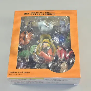 11pcs/set 4-6cm Uzumaki Naruto PVC Rīcības attēls Rotaļlietas Bijuu Kyuubi Kurama Gaara Shukaku Utakata Mini Kolekcionējamus modelis rotaļlietas Lelle